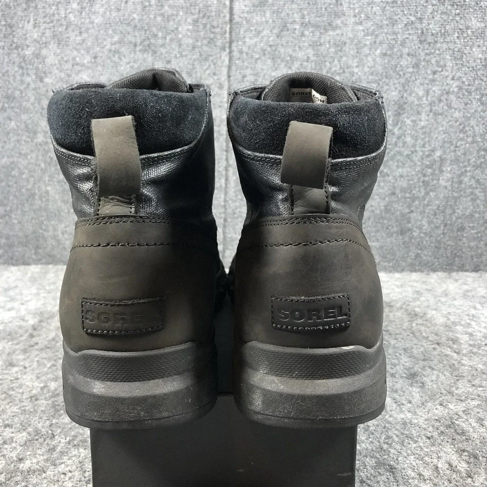 Sorel Boots Mens 15 Black Leather Waterproof Snow Lace Up NM2631-010